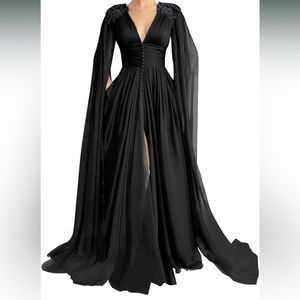 Tulle Cape Gown